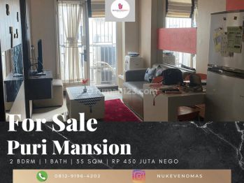 Dijual Apartement Puri Mansion 2 BR Furnished Bagus Tower B