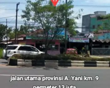 Tanah km. 9 jalan utama provinsi strategis prospek ruko toko properti