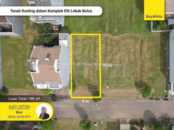 Lebak bulus, tanah kavling luas 198 dalam komplek elit