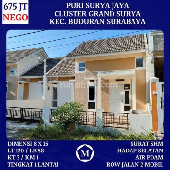 Rumah Puri Surya Jaya Buduran Sidoarjo SHM Murah Dkt Raya Sukodono Ketajen