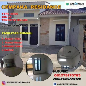 CEMPAKA RESIDANCE RUMAH BARU MURAH DI WAY KANDIS PROMO FREE BPHTB