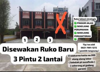 Di sewakan ada 3 unit / 3 pintu ruko 2 lantai