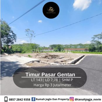 Tanah Murah Tinggal 1 Unit Di Timur Pasar Gentan Jalan Kaliurang