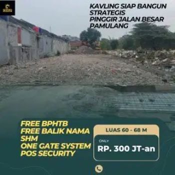 S623.Kavling siap Bangun Strategis Hrg Ekonomis Free Biaya di Pamulang
