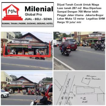 Dijual Tanah Berada Jalur Utama JKT-BGR Pasar Ciluar Bogor Kabupaten