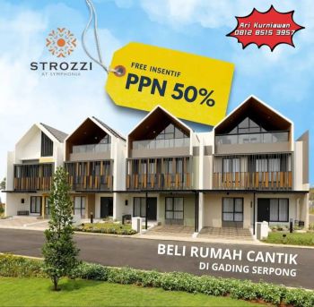 STROZZI 2 &3 lantai by summarecon serpong 3KT 5 menit ke mall sms &tol
