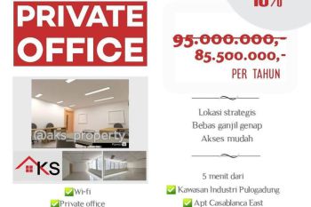 Disewakan ruang kantor furnish dengan fasilitas lengkap