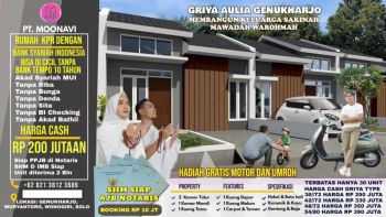 DIJUAK RUMAH DIWONOGIRI TANPA BANK DESAIN MODERN MINIMALIS