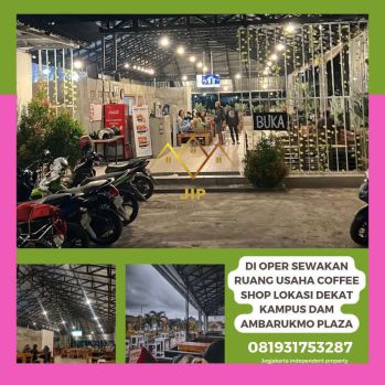 Disewakan ruang usaha coffee shop lokasi dekat ambarukmo plaza