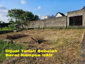 Dijual Tanah Sebelah Barat Kampus UAD