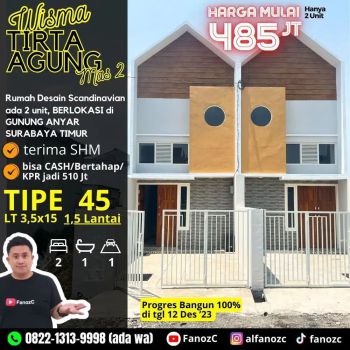 rumah surabaya timur, jual rumah surabaya, wisma tirta agung surabaya