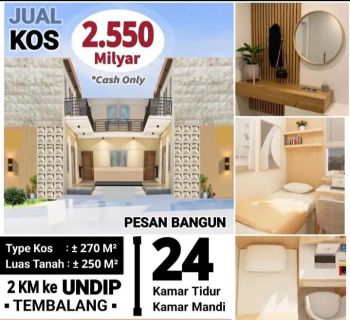 Promo Kost Undip Tembalang 24 kamar Free All Biaya