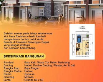 Hanya booking fee 3 juta langsung akad, rumah kpr dp 0% dikota depok