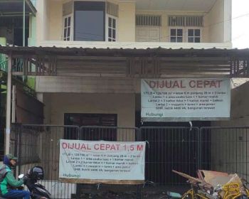 Ruko 3 lt di pinggir jalan perumahan Pondok Cipta dijual cepat