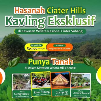 DIJUAL KAVLING MURAH berfasilitas Curug dan Camping di kawasan wisata