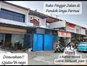 Ruko dua lantai perum pondok ungu permai bekasi kota