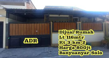 Dijual Rumah Banyuanyar Solo