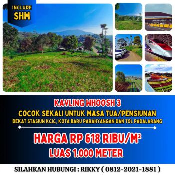 Jual Tanah Murah Di Bandung Dekat Stasiun Kereta Cepat Padalarang