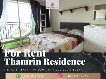 Disewakan Apartemen Thamrin Residence 1 Bedroom Furnished Bagus
