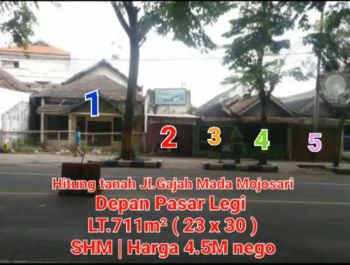 Jual Rumah Komersil Jl.Ry Gajah Mada Mojosari