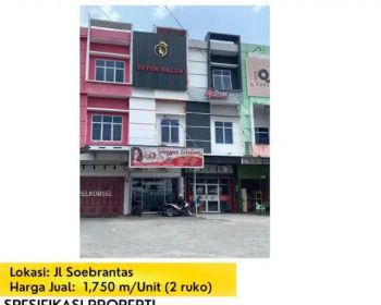 Dijual 2 Ruko Jalan Soebrantas Full Keramik