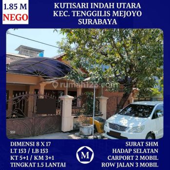 Rumah Kutisari Indah Utara Tenggilis Mejoyo Surabaya Timur Murah Dkt Semolowaru