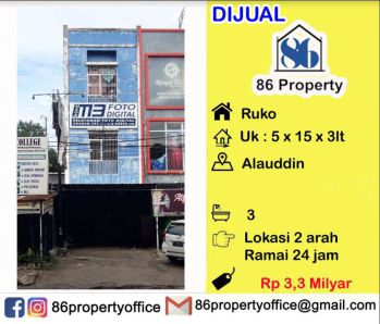 Ruko Alauddin 2 arah dkt pettarani , panakukkang