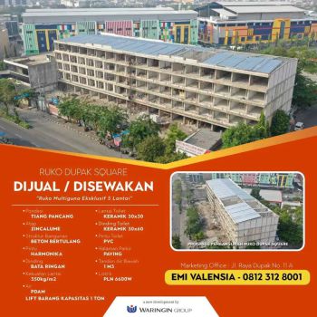 RUKO DUPAK SQUARE PUSAT KOTA SURABAYA
