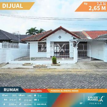 Dijual Rumah di Pondok Blimbing Indah, Araya Malang