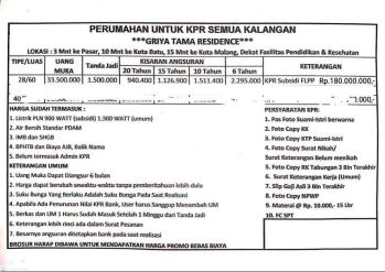 Rumah Subsidi termurah terbaik di Bocek Karangploso Malang View Gunung