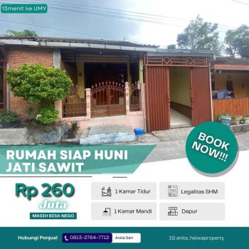 Rumah Siap Huni Termurah 200jtan di Gamping Sleman