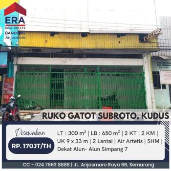 Disewakan Ruko 2 lt di Gatot Subroto Kudus