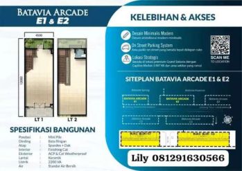 Ruko dijual batavia arcade grand Batavia Lokasi Strategis untuk Bisnis