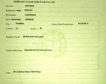 Legalitas SHM Kaplingan Wilayah Cilengkrang