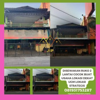 Disewakan ruko 2 lantai cocok buat usaha lokasi UGM