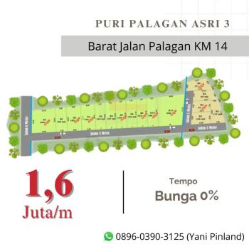 Tanah Murah Barat Jalan Palagan KM 14 1,6 juta/m