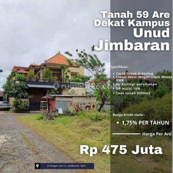 Dijual Tanah 59 are lokasi di Kampus Unud , Jimbaran