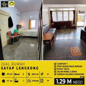1,29M jual cepat rumah di sayap lengkong lebar jalan bisa mobil 2 arah