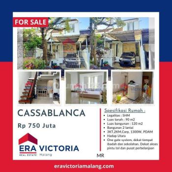 Rumah Terawat, Bagus & Tenang di Cassablanca 2 Lantai SHM Utara