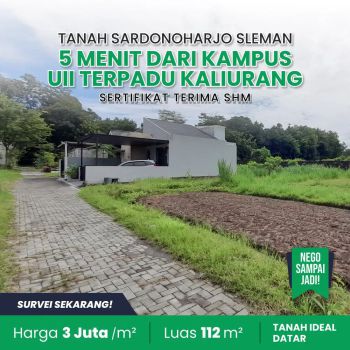 Tanah Yogyakarta 5 menit dari RS. Gramedika Ngaglik Sleman SHM