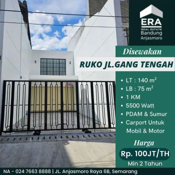 Disewakan Ruko di Jl. Gang Tengah