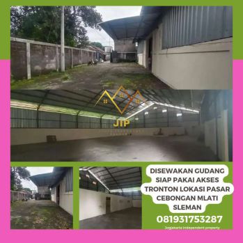 Disewakan gudang siap pakai lokasi cebongan akses tronton