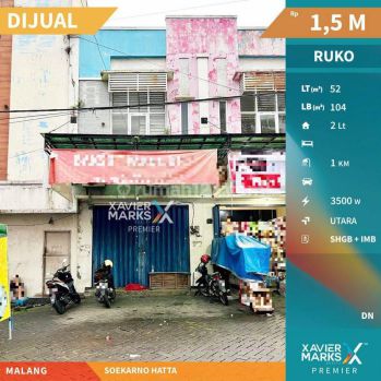 Jual Ruko Murah Strategis di Raya Soekarno Hatta Kota Malang