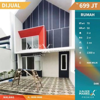 Rumah Baru 1 Lantai Mezanine Perumahan Di Jl Ikan Ikan Lowokwaru Malang Bp1133