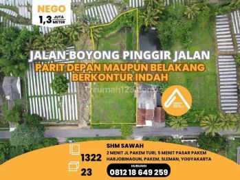 Tanah Pakem Pinggir Jalan View Gunung Sawah Berkontur Indah