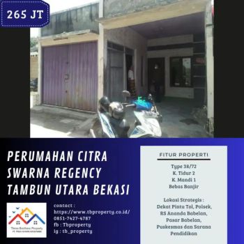 PROPERTY (CESSIE) PERUMAHAN CITRA SWARNA REGENCY PROSES LELANG BANK