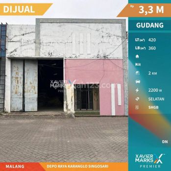 Gudang Murah di Area Pergudangan Depo Raya Karanglo Singosari Malang Bp1129
