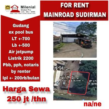 Disewakan Gudang Mainroad Sudirman Bandung