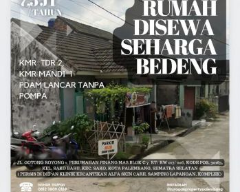 rumah di sewa paling murah di sako
