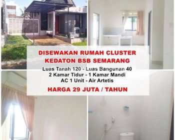 Disewakan Rumah Cluster Kedaton Bsb Semarang Dekat Unika Bsb